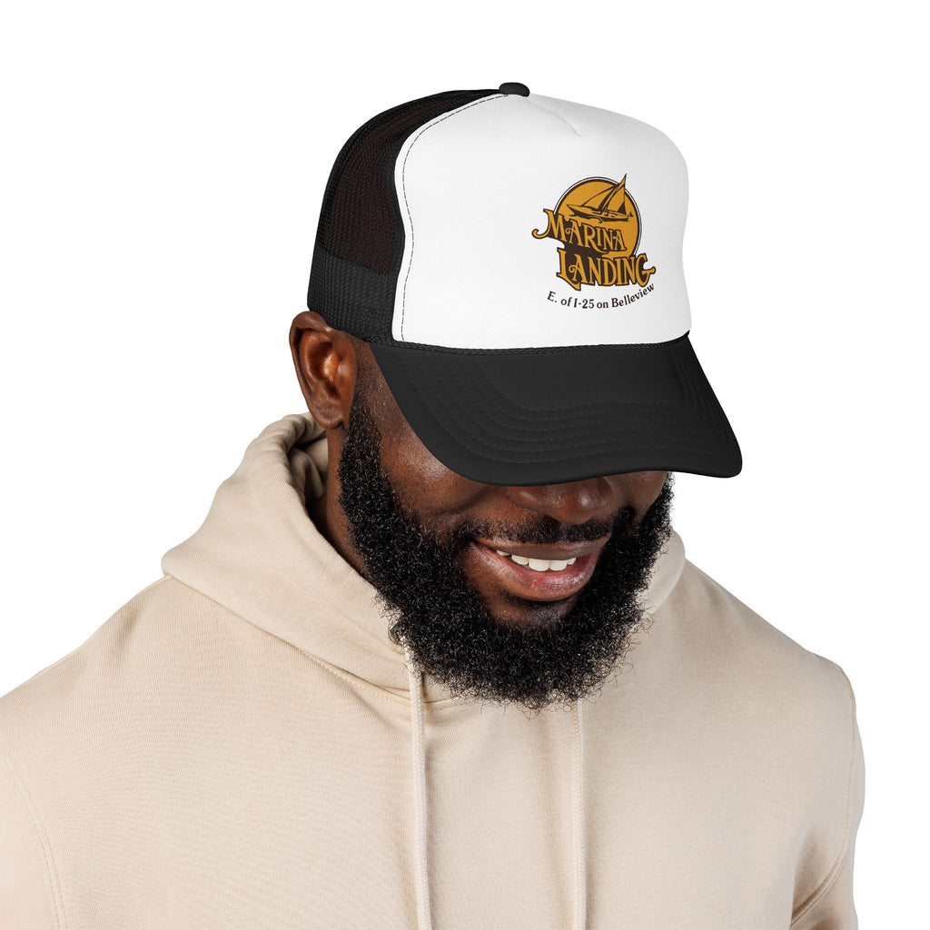 Marina Landing Trucker Hat — Vintage Sailboat Foam Cap