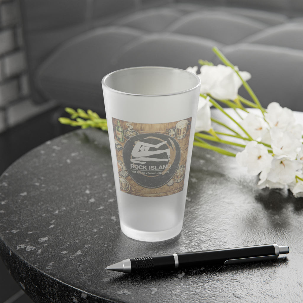 ROCK ISLAND - HAPPY HOUR | Frosted Pint Glass 16oz
