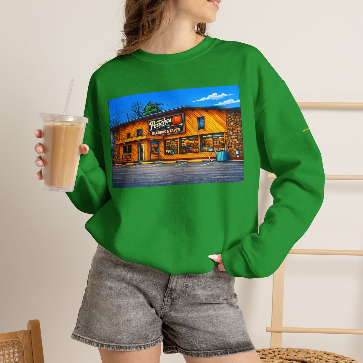 Peaches Records and Tapes (comic style)| Native303 Sweatshirt