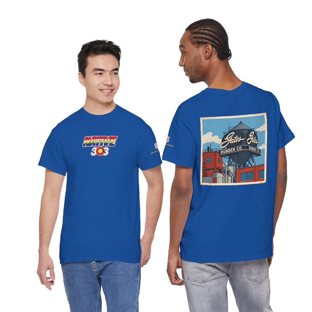 GATES RUBBER WATER TOWER - cartoon style - vintage Denver gear