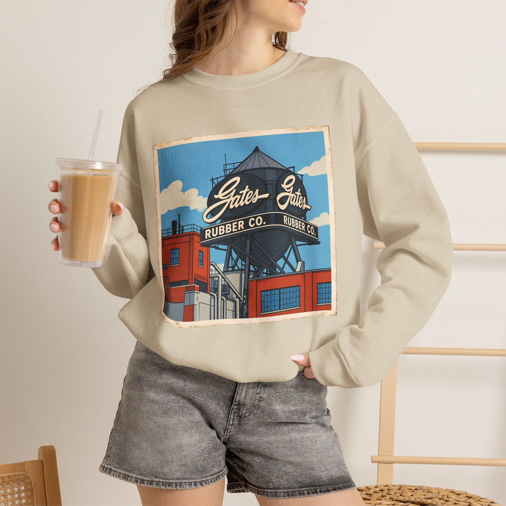 Gate's Rubber Company water tower - cartoon style | Native303 Sweatshirt