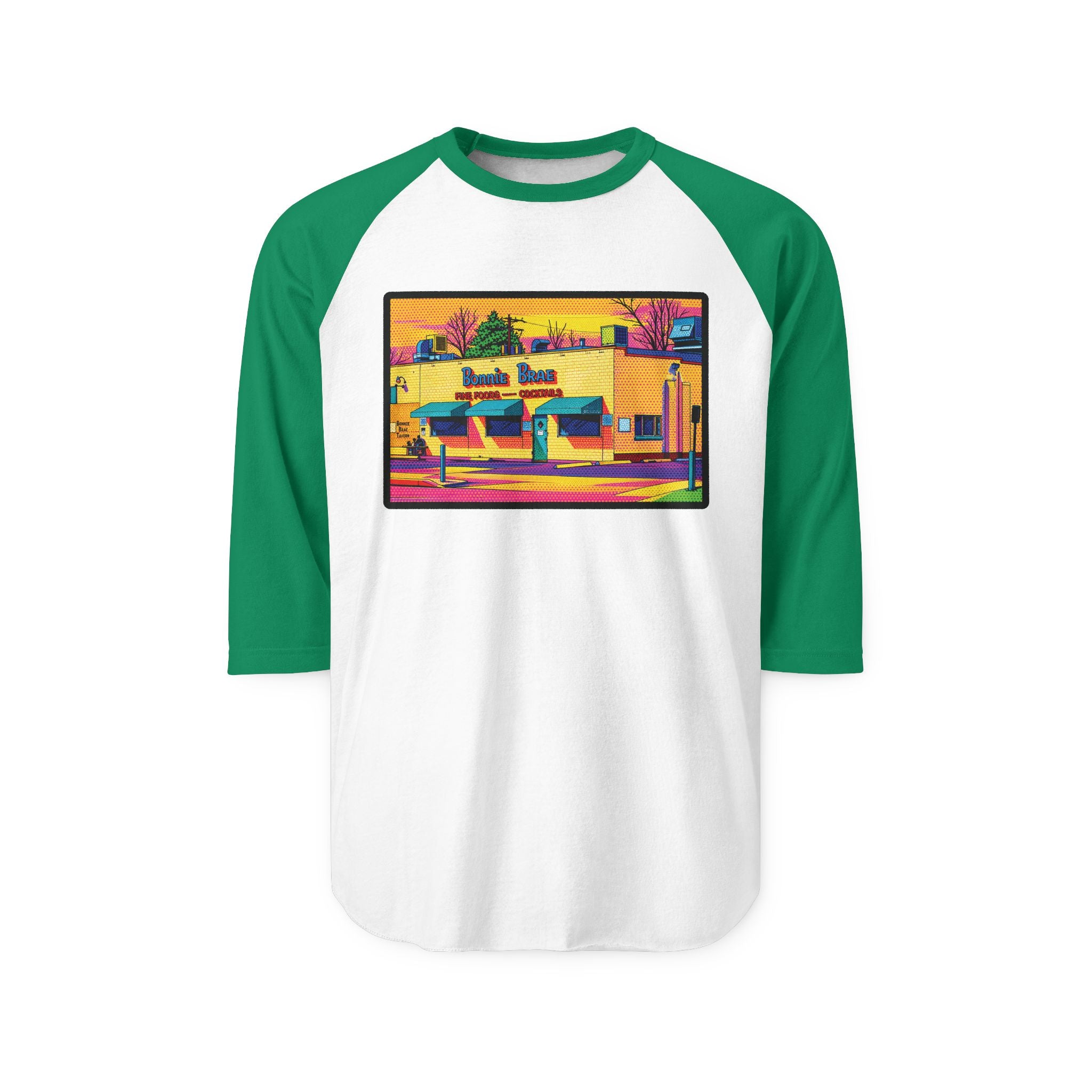 BONNIE BRAE NEON POP ART | Retro Baseball Tee