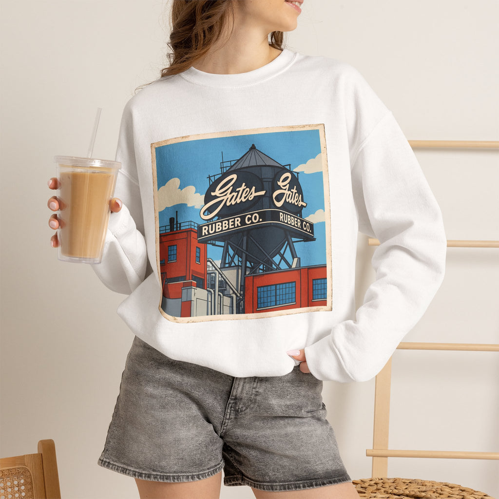 Gate's Rubber Company water tower - cartoon style | Native303 Sweatshirt