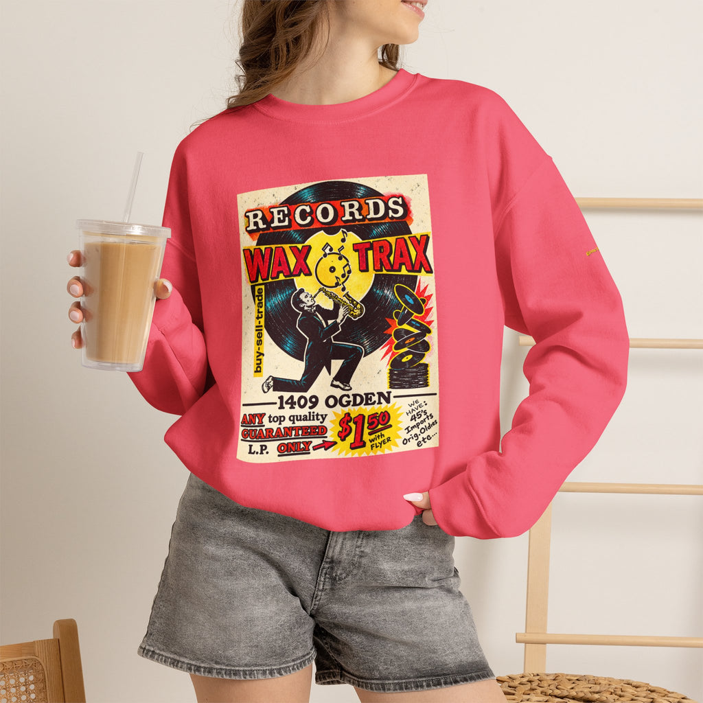 Wax Trax original old school flyer  | Native303 Sweatshirt