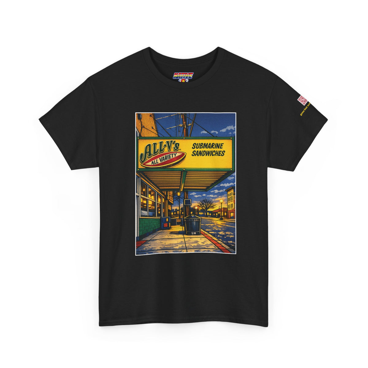 All-V's comic style design- vintage Denver gear