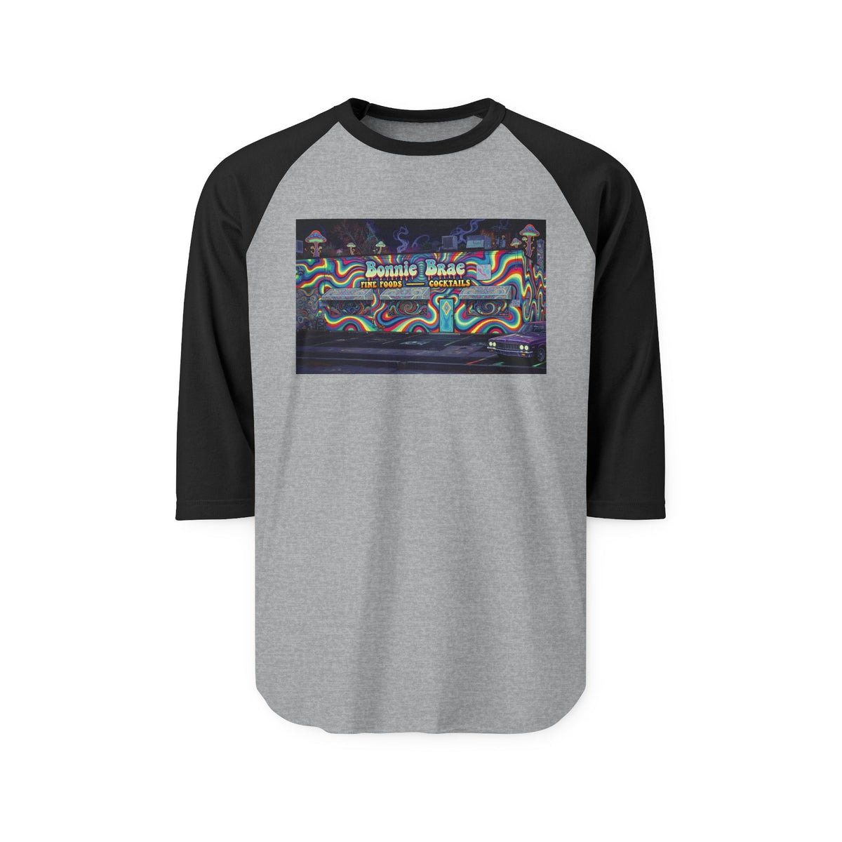 BONNIE BRAE TAVERN psychedelic | Retro Baseball Tee