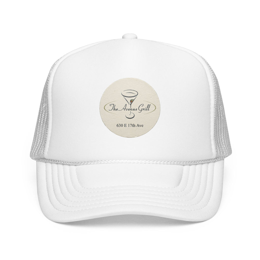 Avenue Grill Trucker Hat — Vintage Sailboat Foam Cap