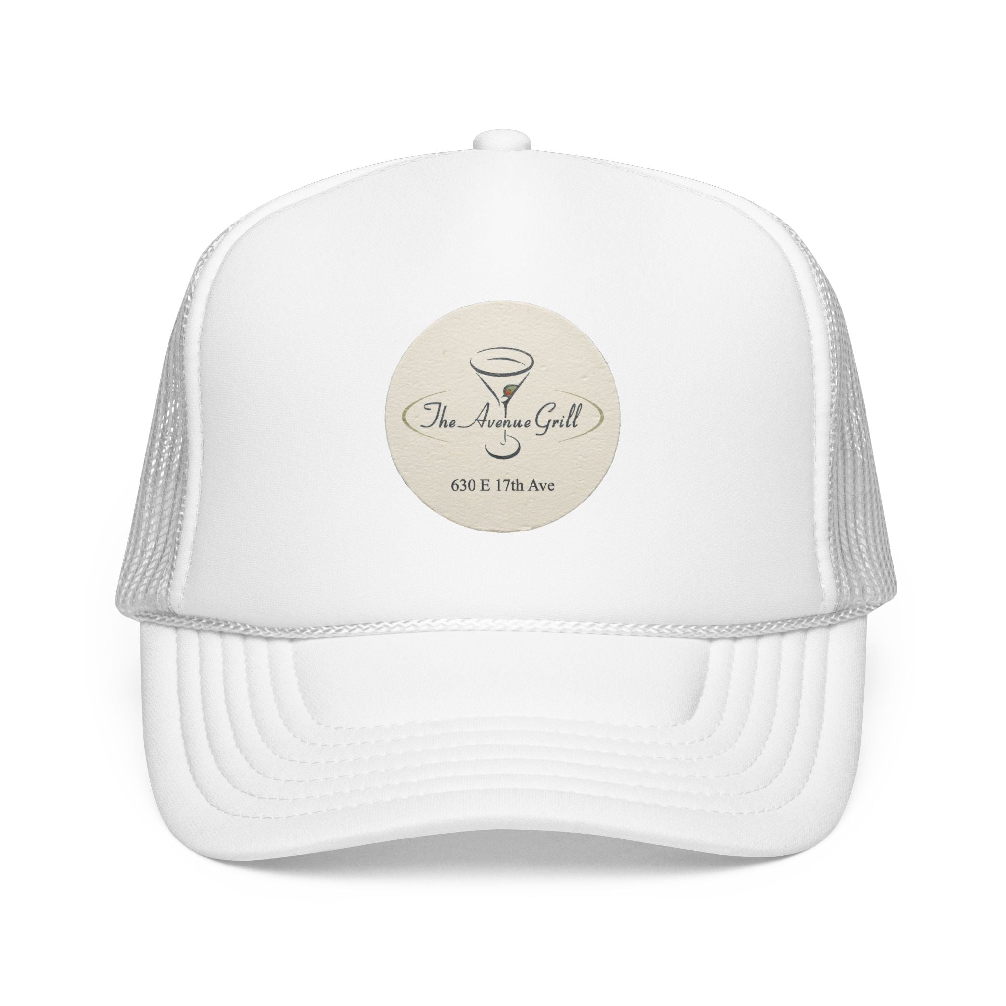 Avenue Grill Trucker Hat — Vintage Sailboat Foam Cap