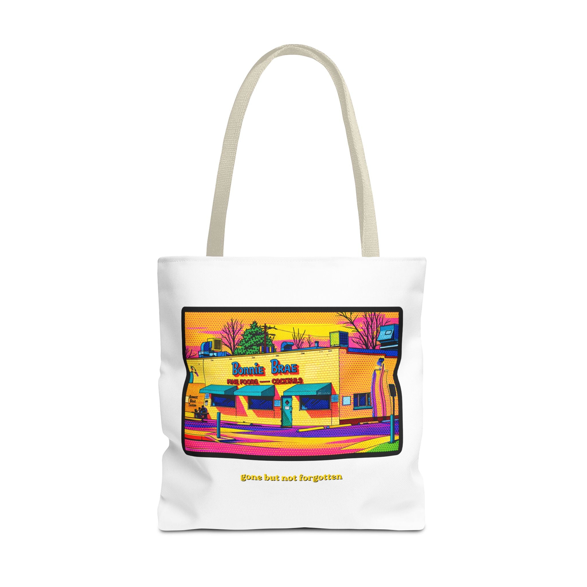 Bonnie Brae Tavern (comic pop style) Tote