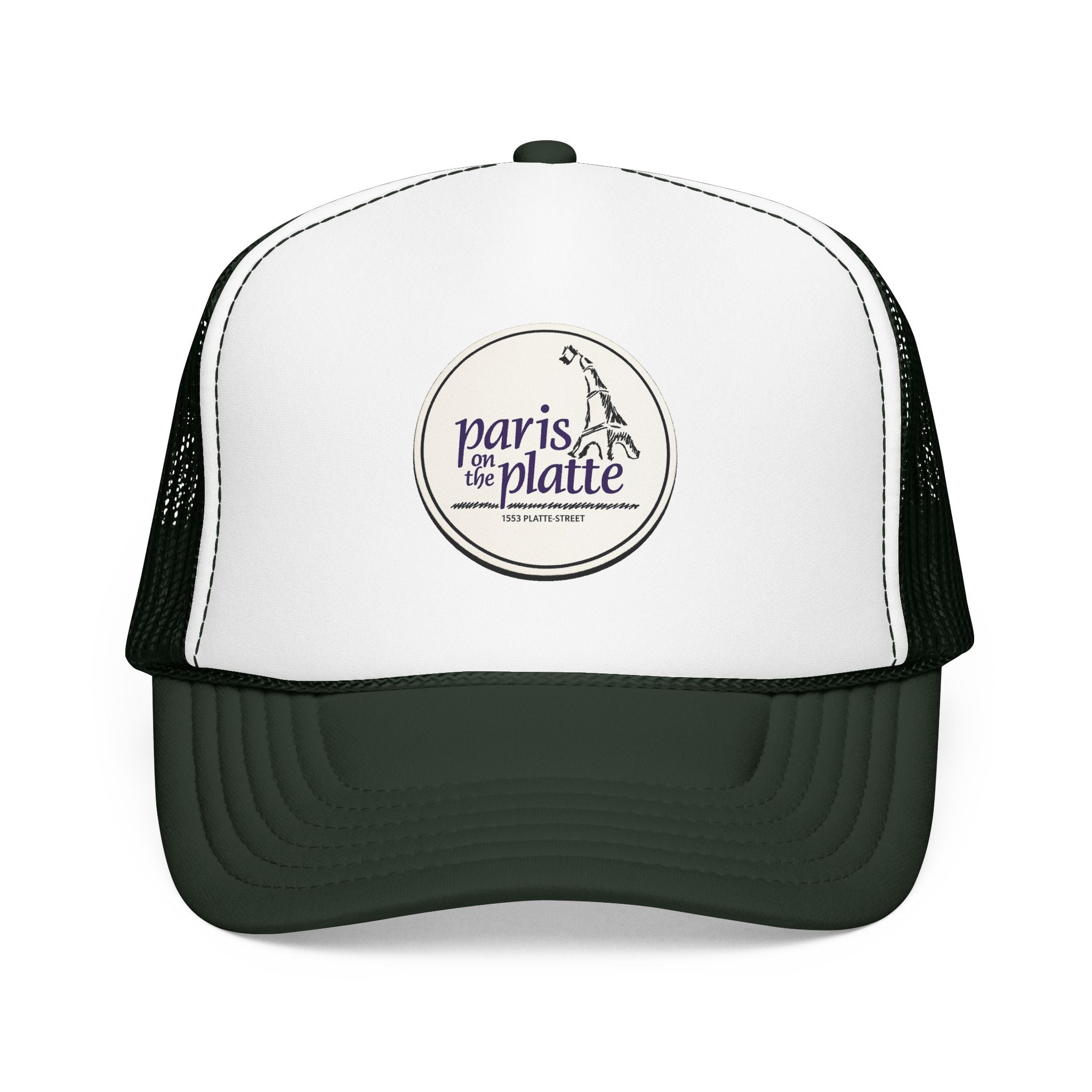 Paris on the Platte Trucker Hat — Vintage Sailboat Foam Cap