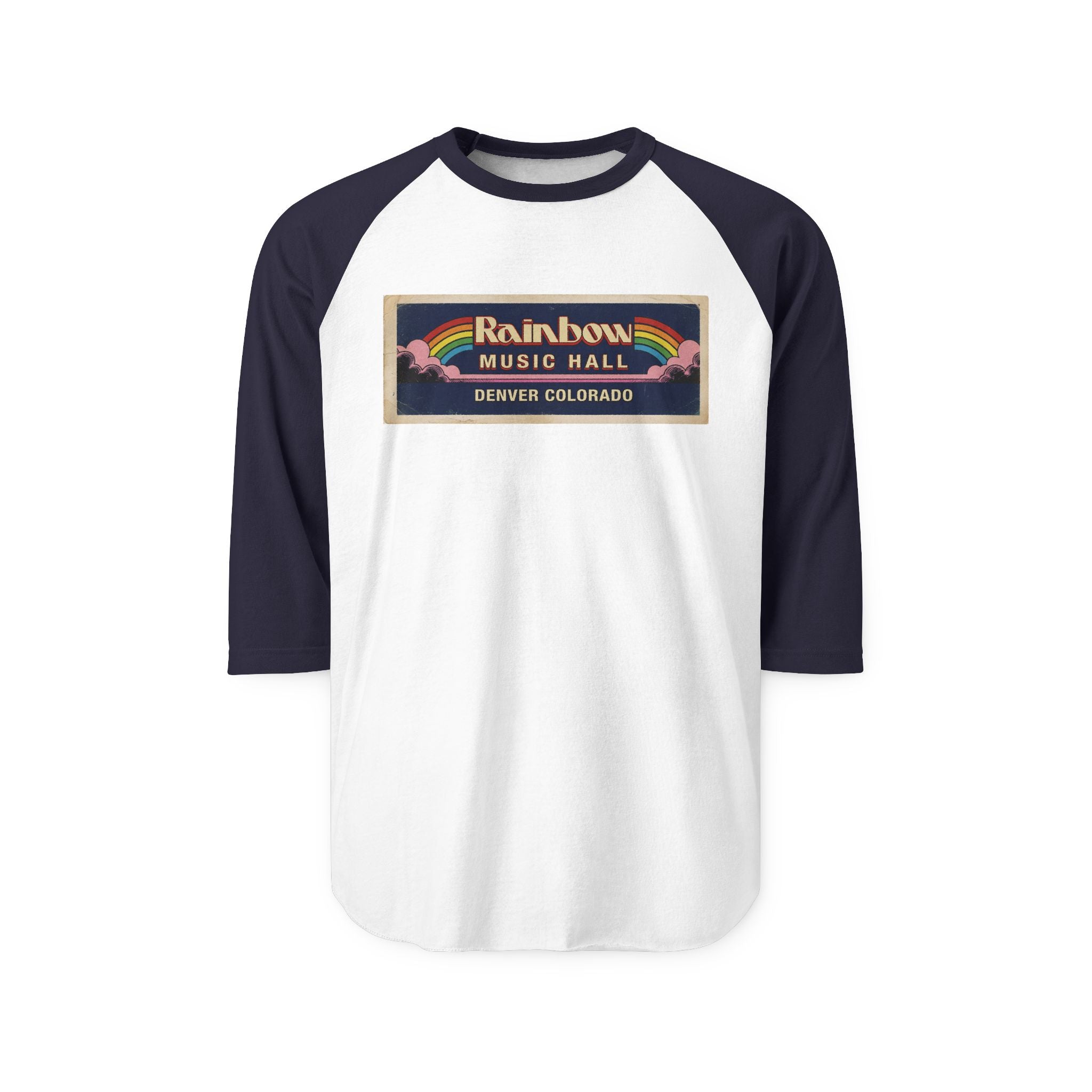 RAINBOW MUSIC HALL | Retro Baseball Tee