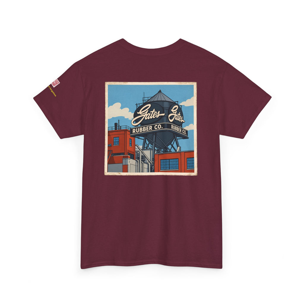 GATES RUBBER WATER TOWER - cartoon style - vintage Denver gear