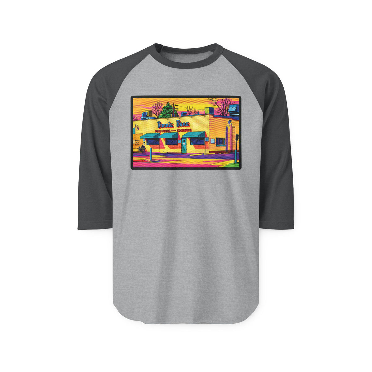 BONNIE BRAE NEON POP ART | Retro Baseball Tee