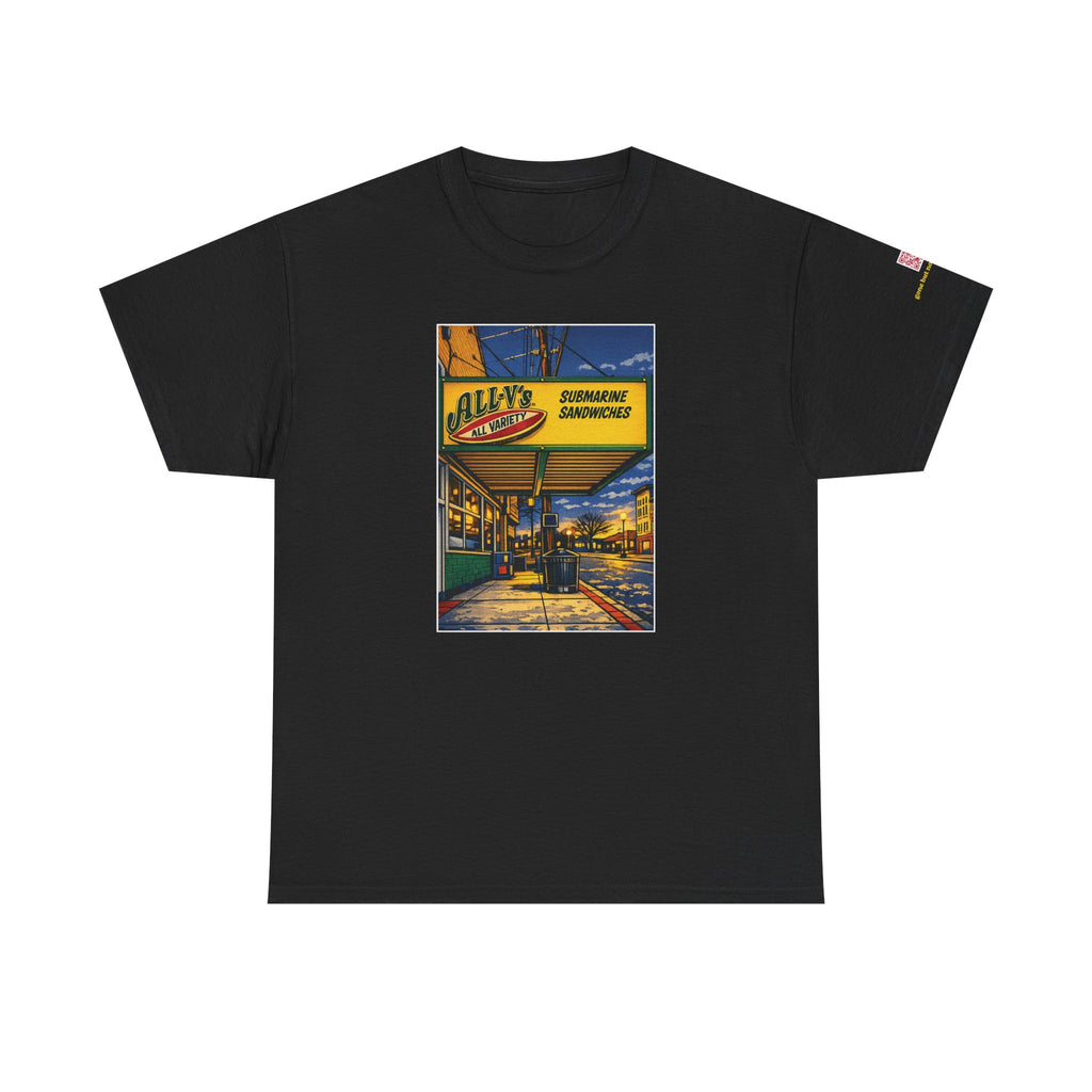All-V's comic style design- vintage Denver gear