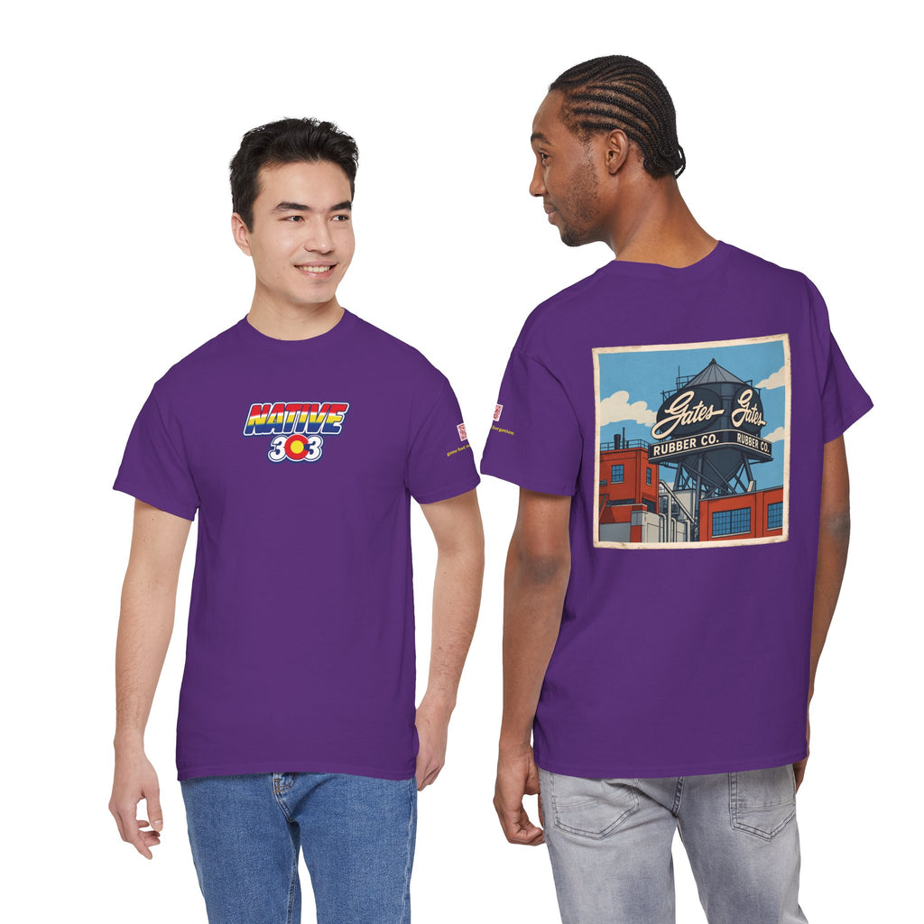 GATES RUBBER WATER TOWER - cartoon style - vintage Denver gear