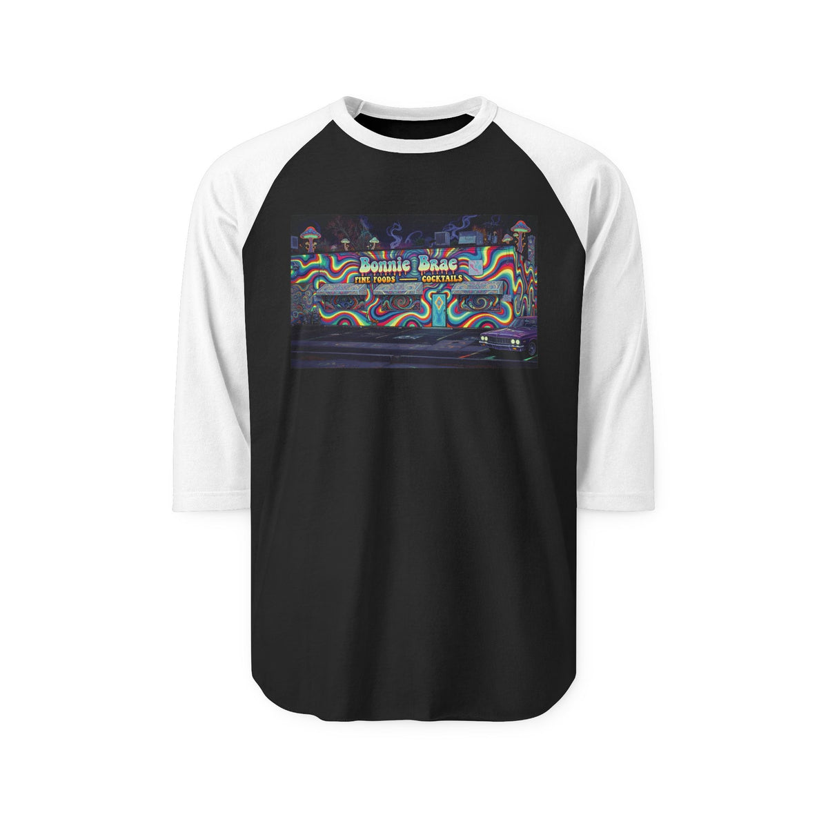 BONNIE BRAE TAVERN psychedelic | Retro Baseball Tee