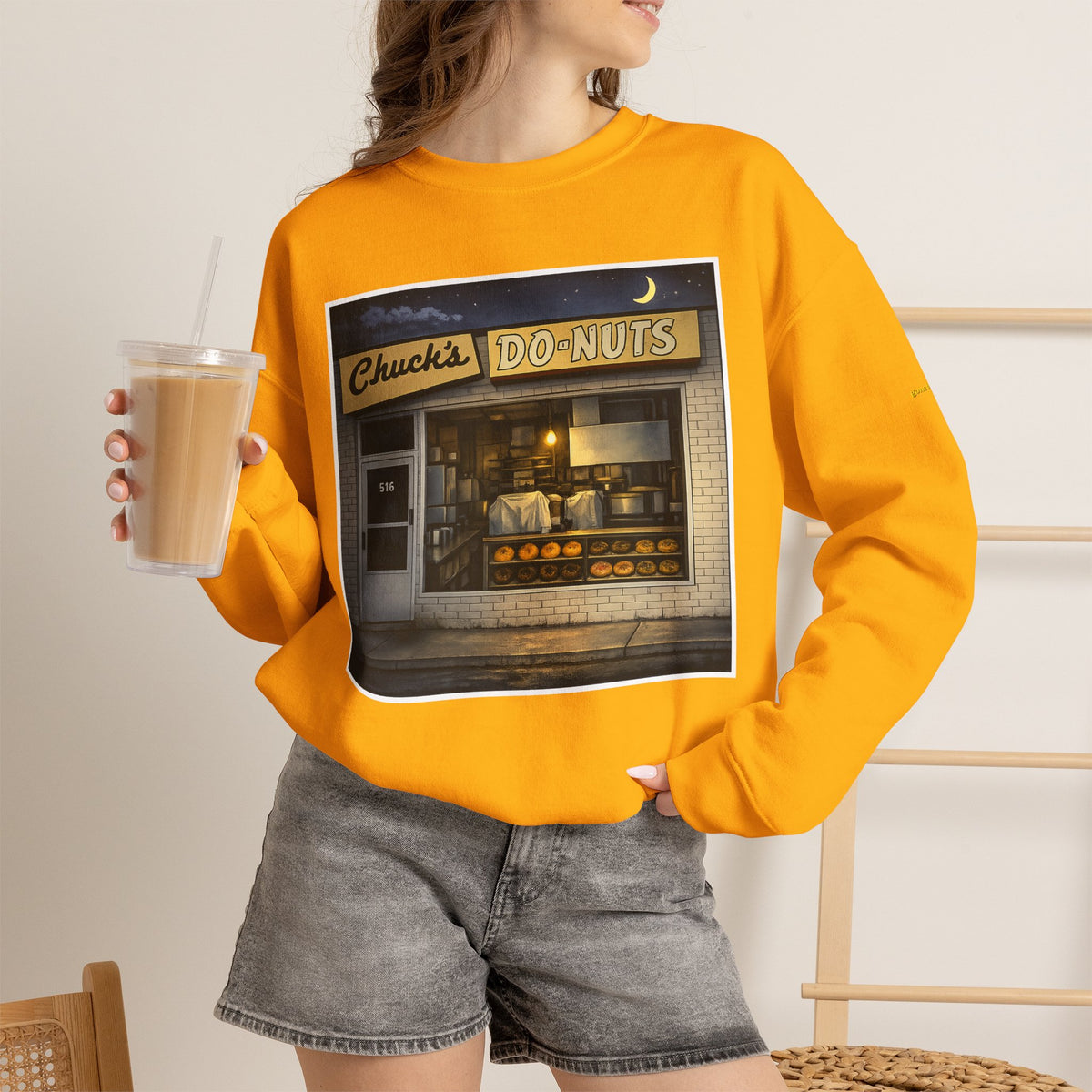 Chuck's Donuts nightscene | Native303 Sweatshirt