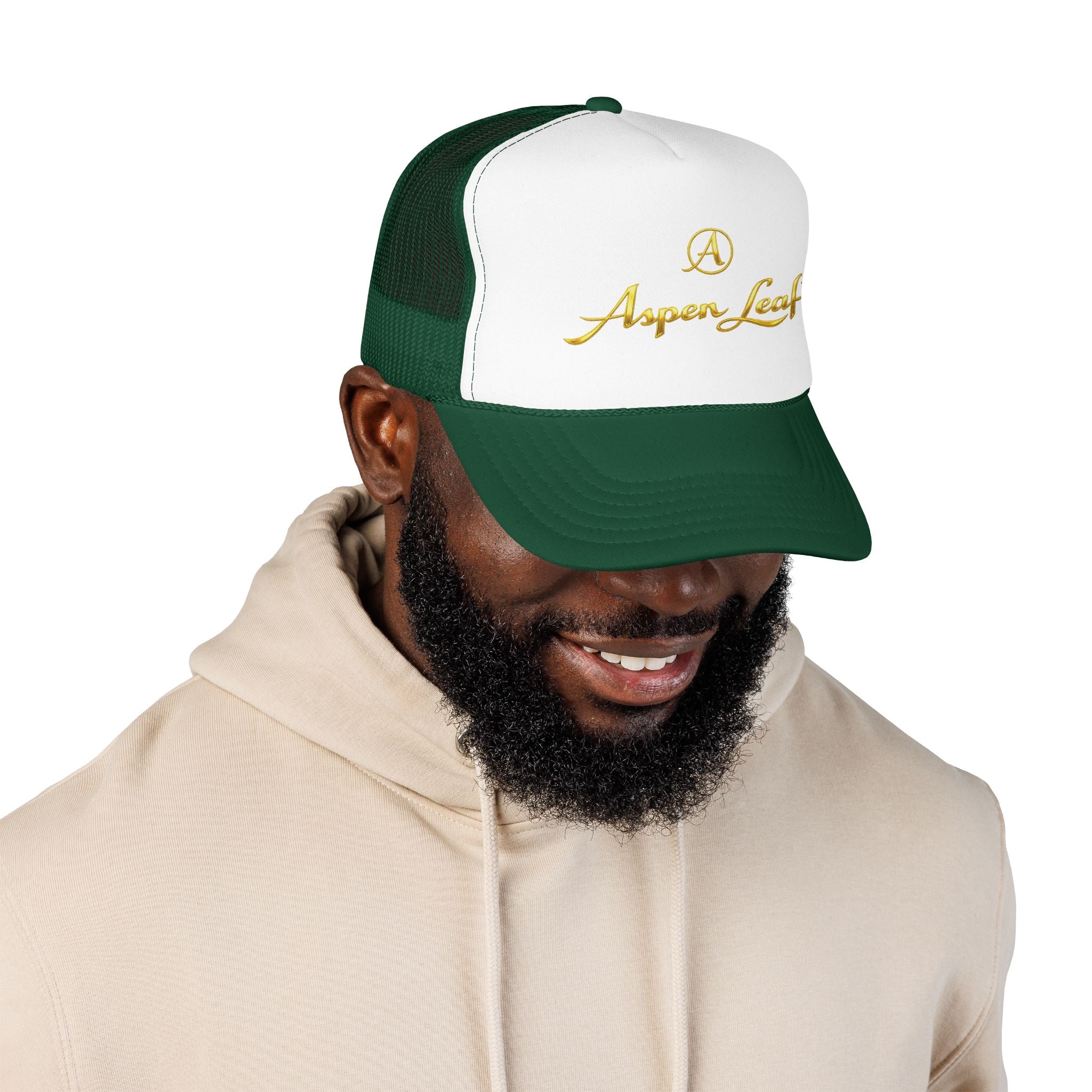 Aspen Leaf Trucker Hat — Vintage Sailboat Foam Cap