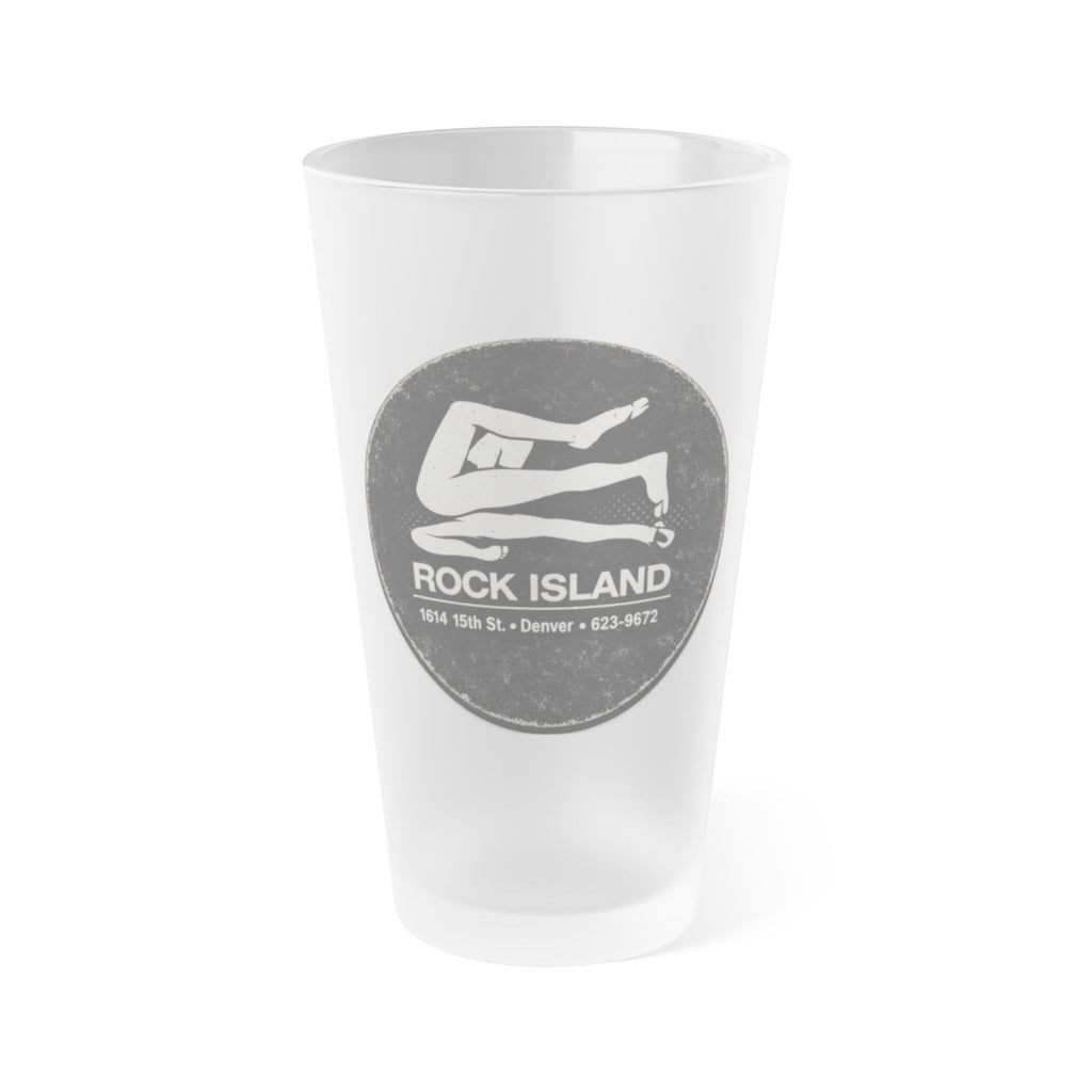 Rock Island Coaster Frosted Pint Glass 16oz