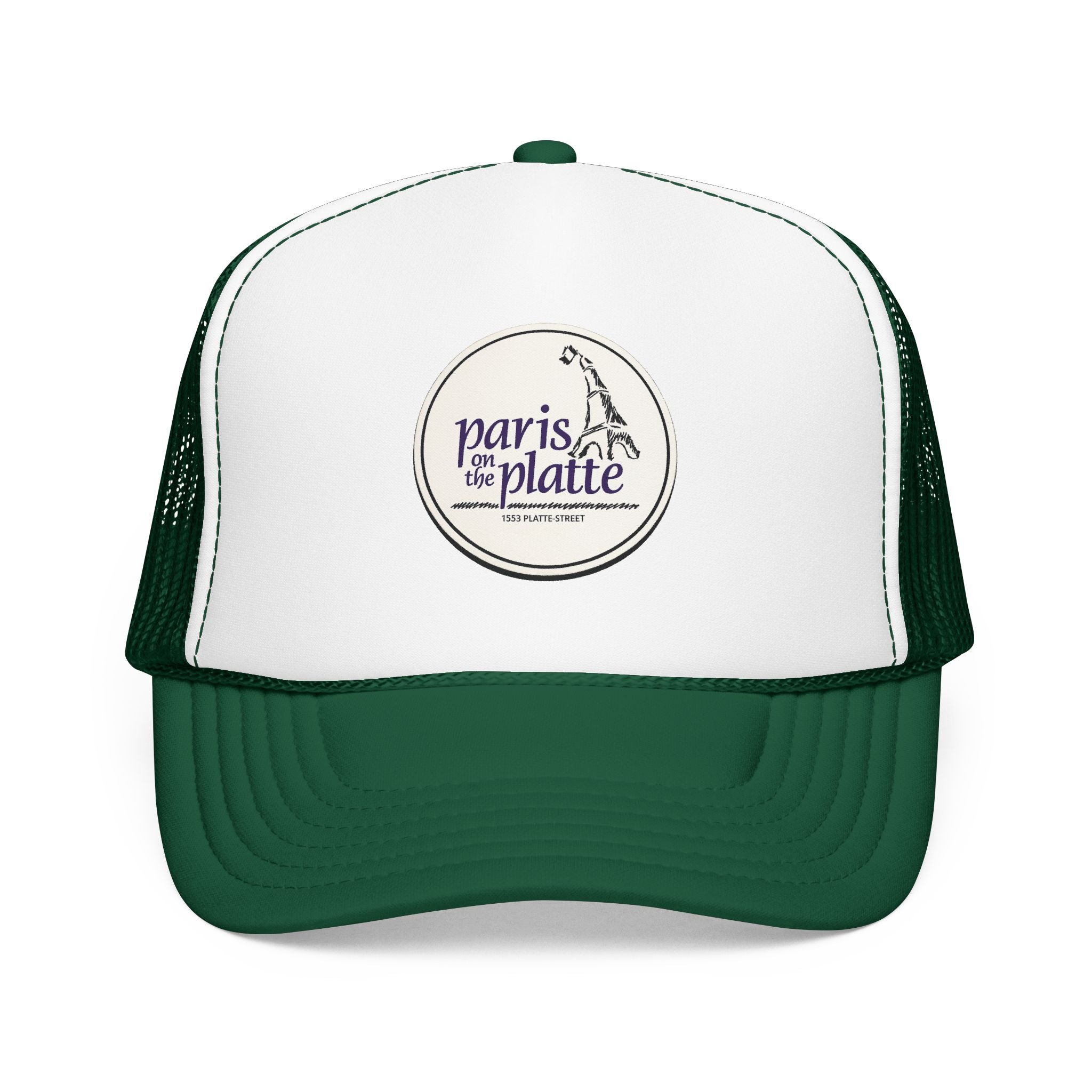 Paris on the Platte Trucker Hat — Vintage Sailboat Foam Cap