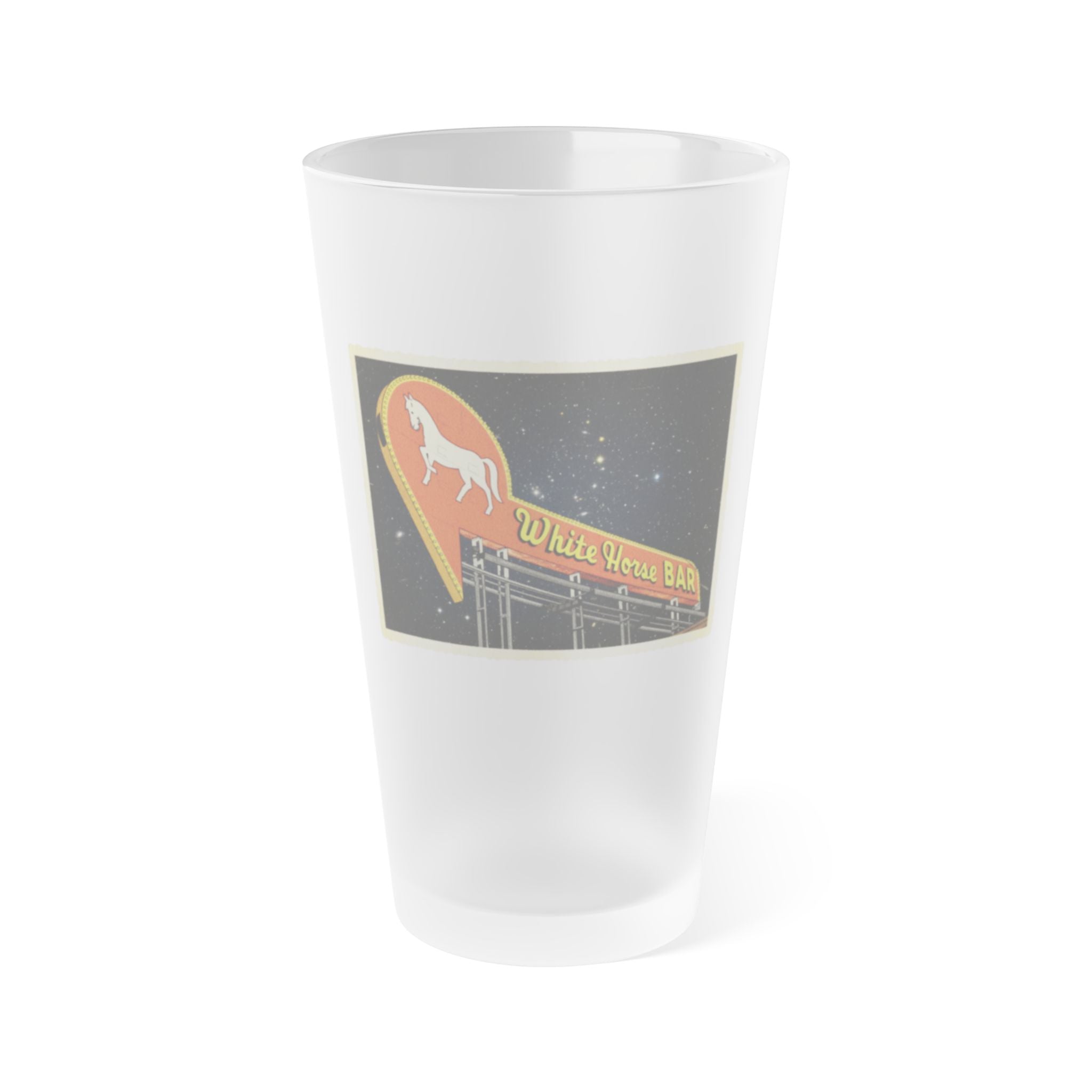 WHITE HORSE BAR | Frosted Pint Glass 16oz
