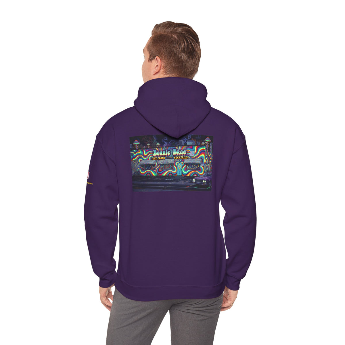 Bonnie Brae Tavern psychedelic nightscene | Unisex Heavy Blend™ Hooded Sweatshirt