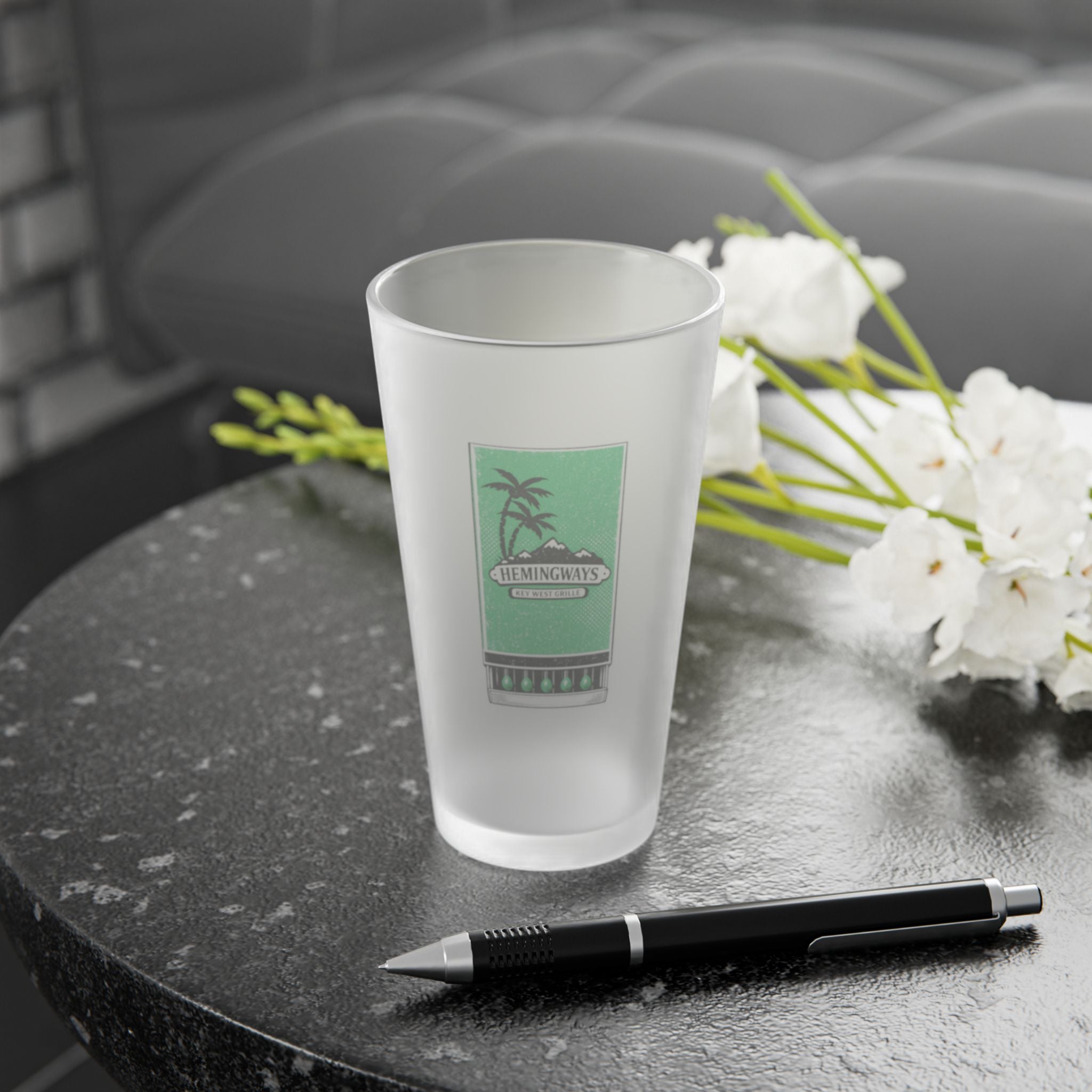 Hemingway's Frosted Pint Glass 16oz