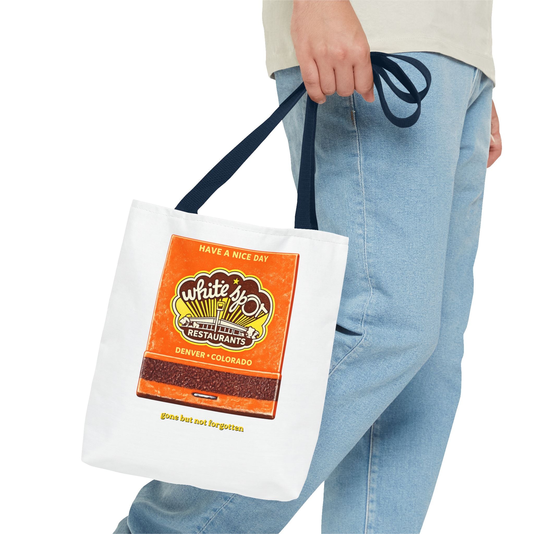 White Spot matchbook tote