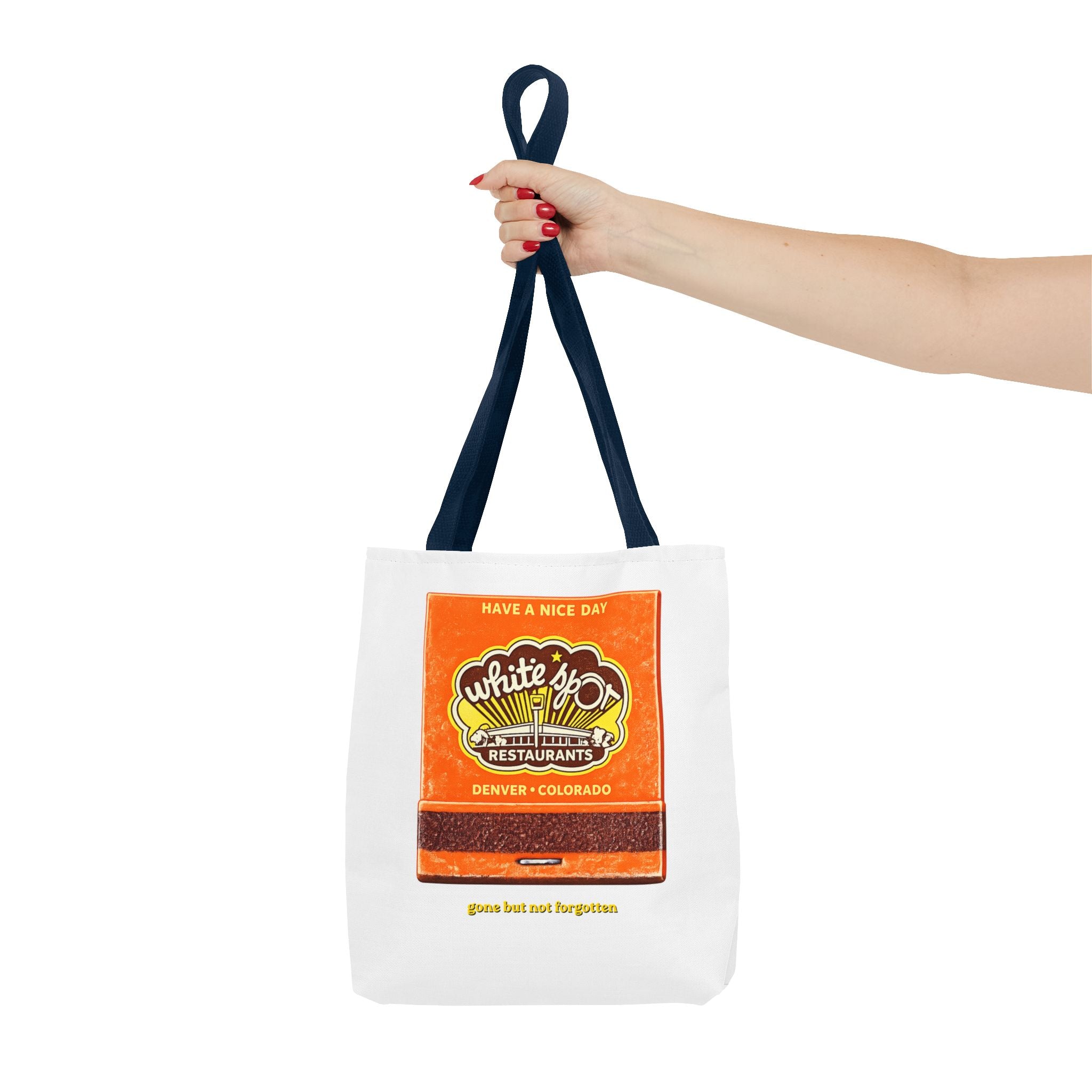 White Spot matchbook tote