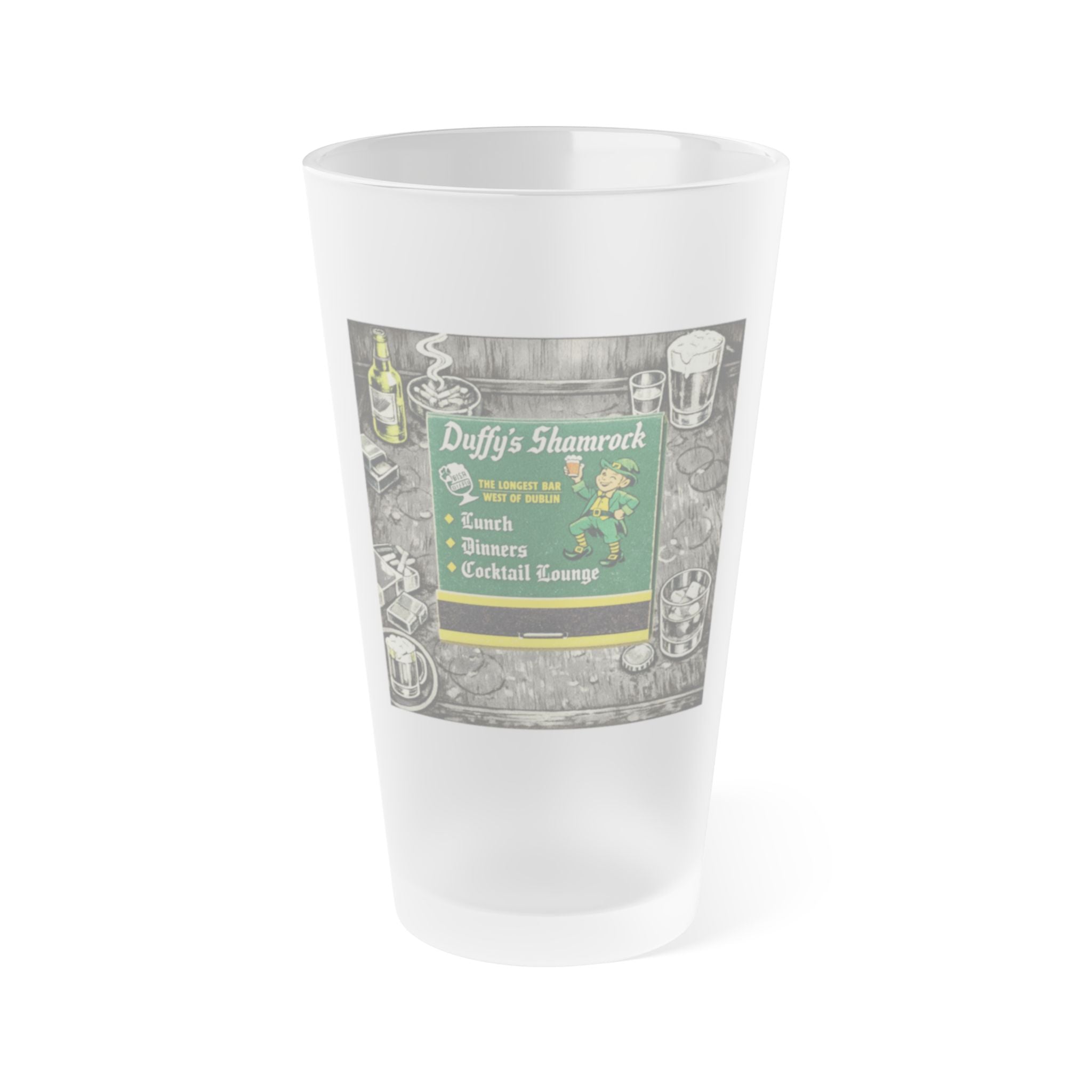 DUFFY'S SHAMROCK (NEW SKOOL) - HAPPY HOUR | Frosted Pint Glass 16oz