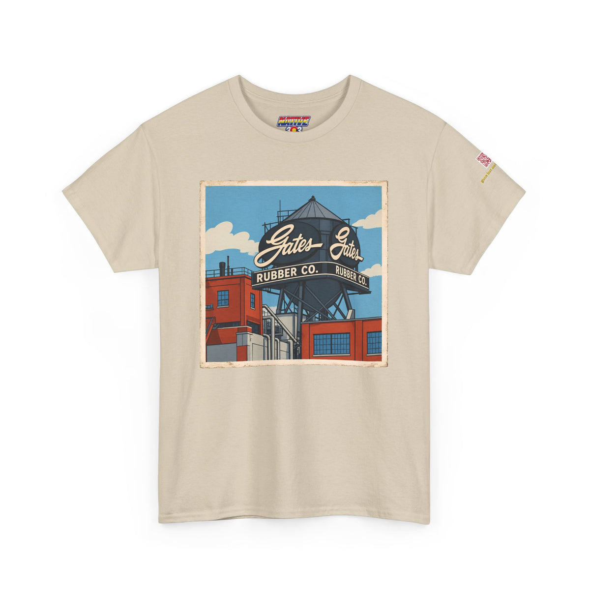 Gates water tower - cartoon style - vintage Denver gear