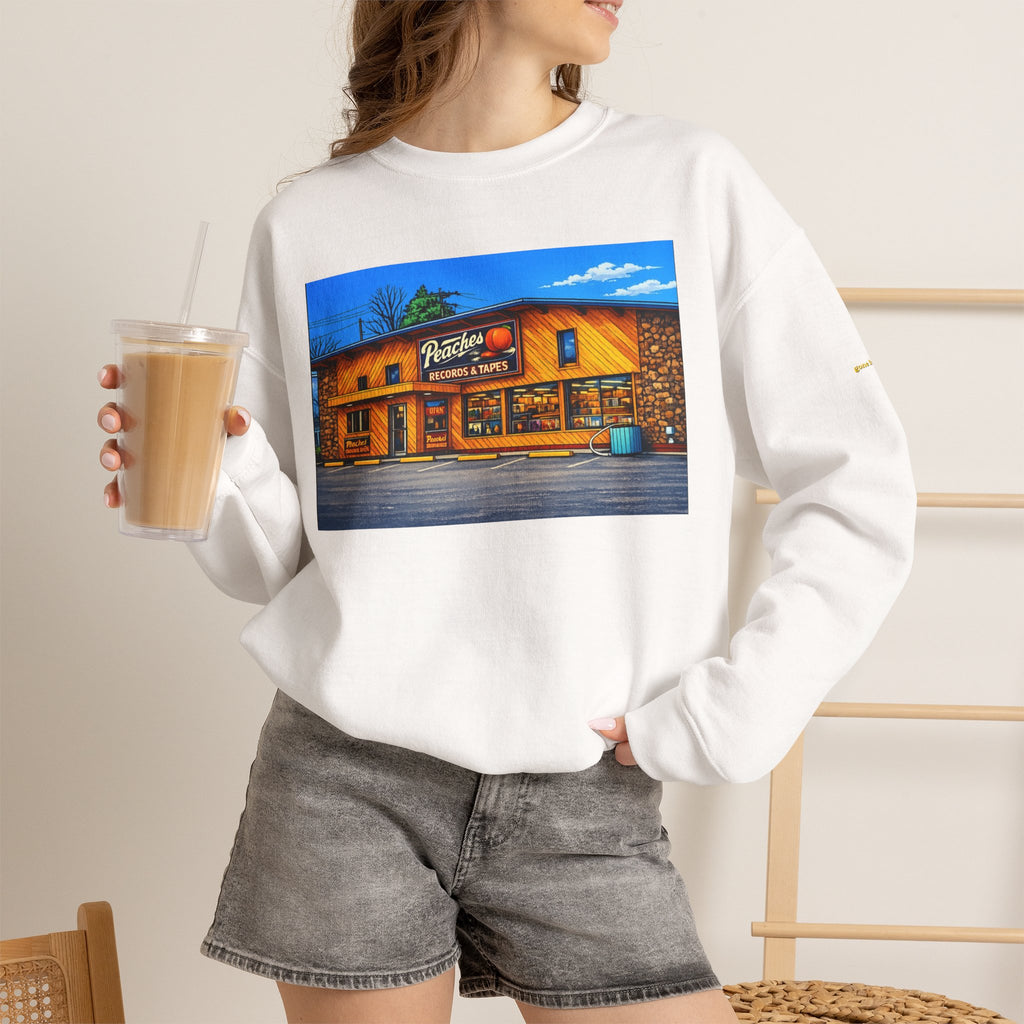 Peaches Records and Tapes (comic style)| Native303 Sweatshirt