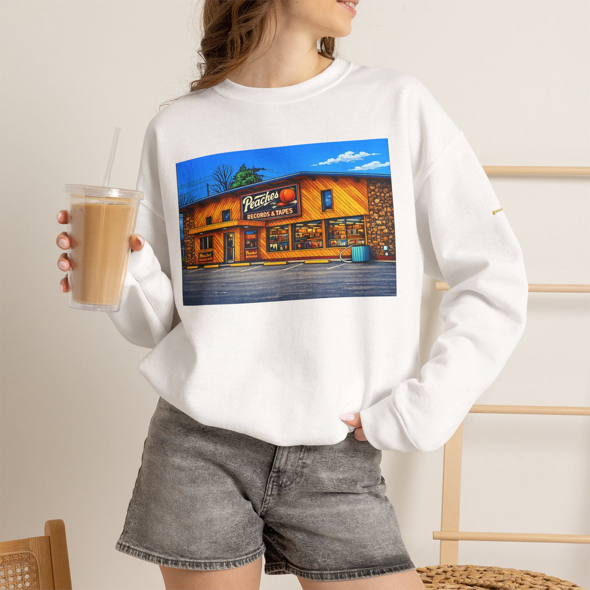 Peaches Records and Tapes (comic style)| Native303 Sweatshirt