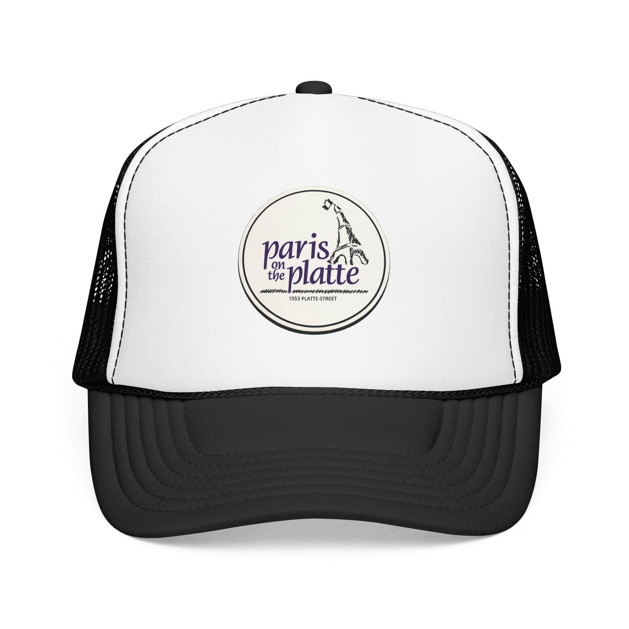 Paris on the Platte Trucker Hat — Vintage Sailboat Foam Cap