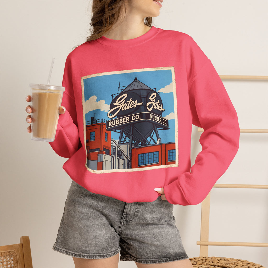 Gate's Rubber Company water tower - cartoon style | Native303 Sweatshirt