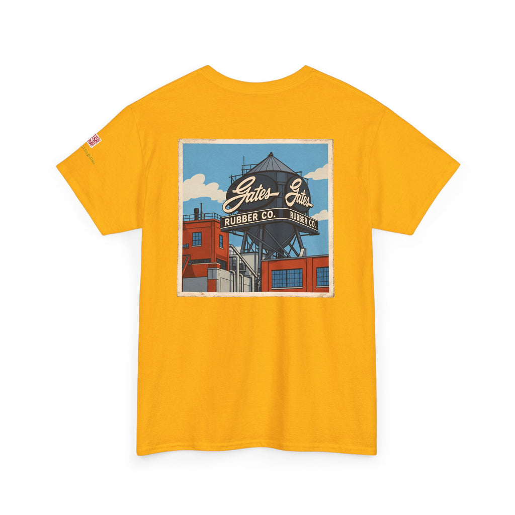 GATES RUBBER WATER TOWER - cartoon style - vintage Denver gear