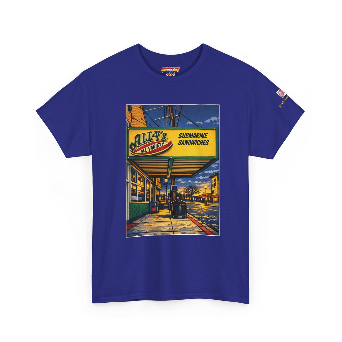 All-V's comic style design- vintage Denver gear