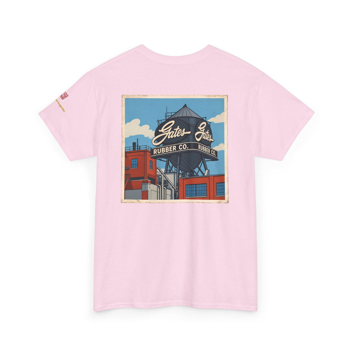GATES RUBBER WATER TOWER - cartoon style - vintage Denver gear
