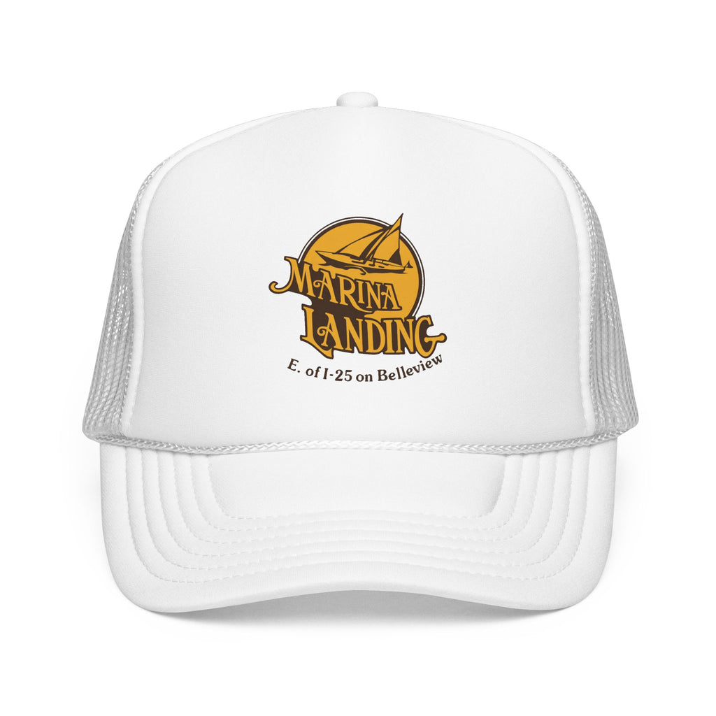 Marina Landing Trucker Hat — Vintage Sailboat Foam Cap