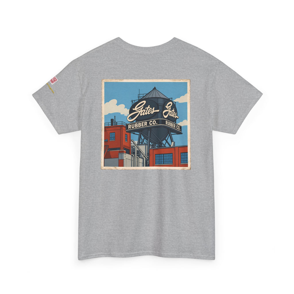 GATES RUBBER WATER TOWER - cartoon style - vintage Denver gear