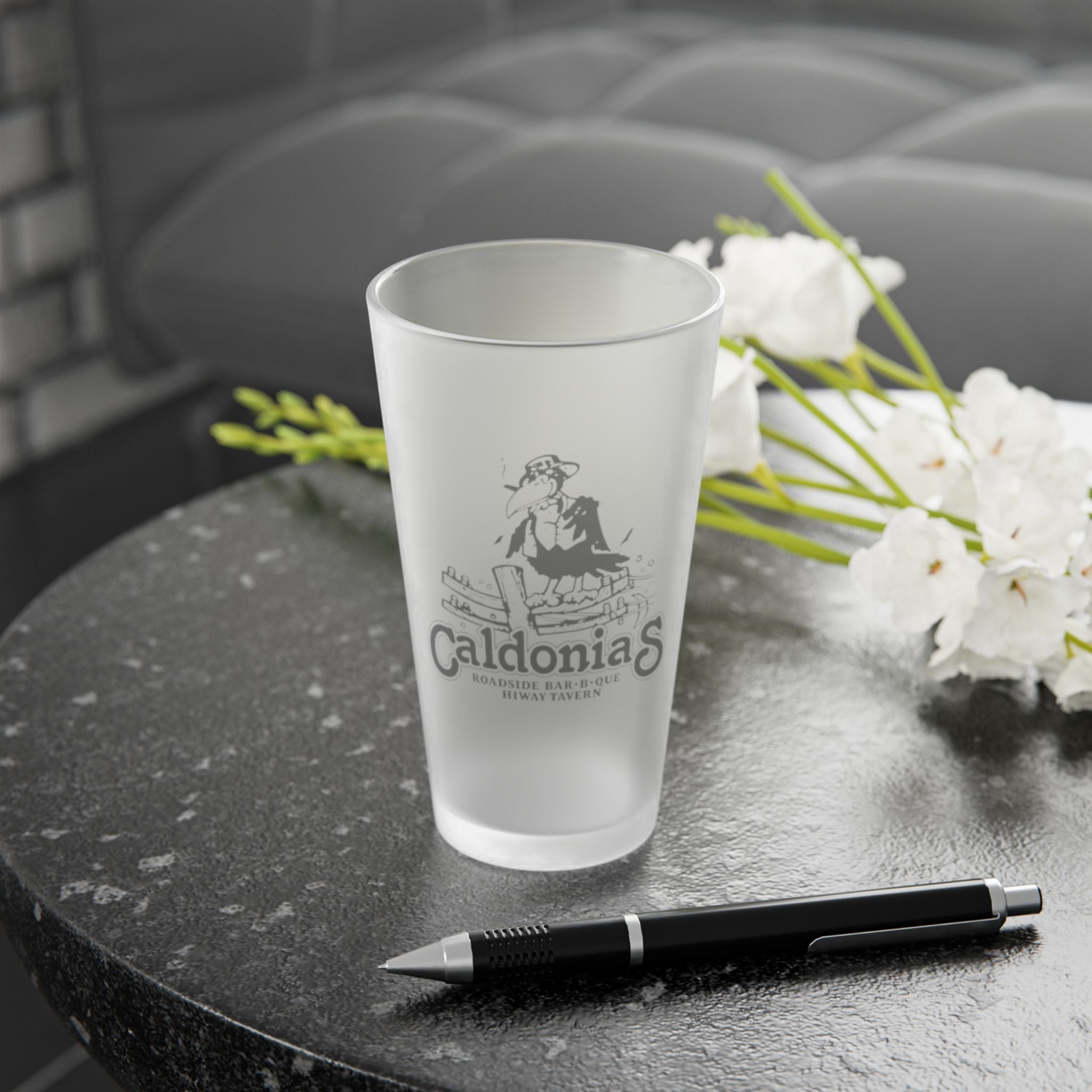 CALDONIA'S STENCIL | Frosted Pint Glass 16oz