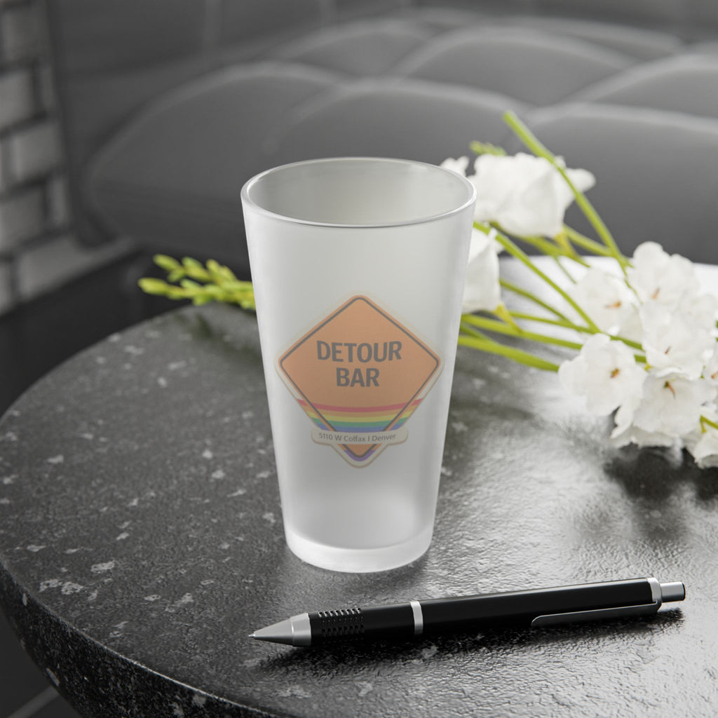 DETOUR BAR | Frosted Pint Glass 16oz