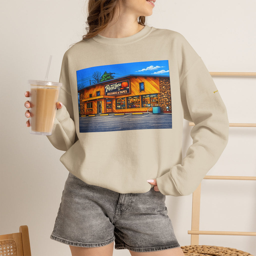 Peaches Records and Tapes (comic style)| Native303 Sweatshirt