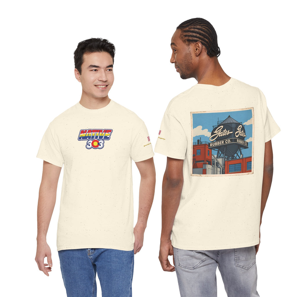 GATES RUBBER WATER TOWER - cartoon style - vintage Denver gear