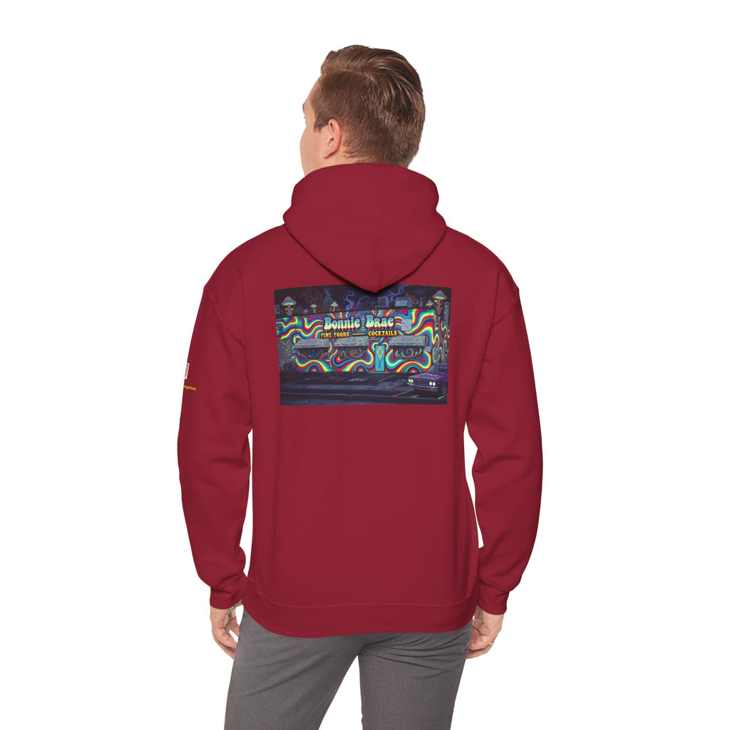 Bonnie Brae Tavern psychedelic nightscene | Unisex Heavy Blend™ Hooded Sweatshirt