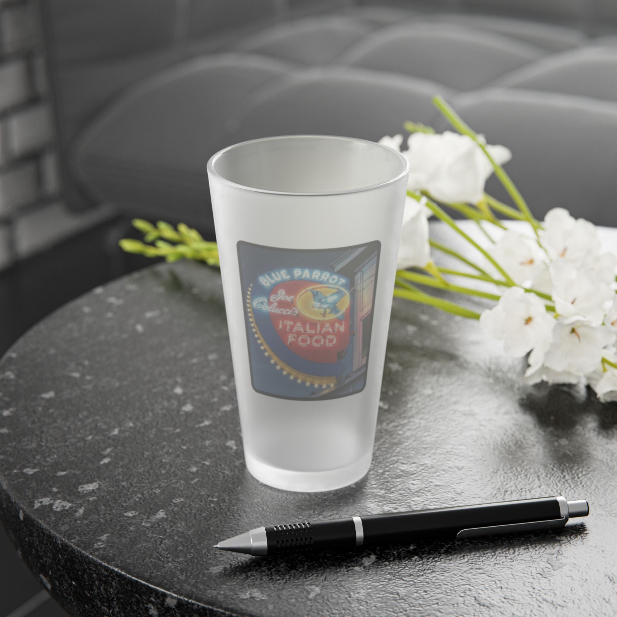 Blue Parrot - Louisville  - Frosted Pint Glass 16oz