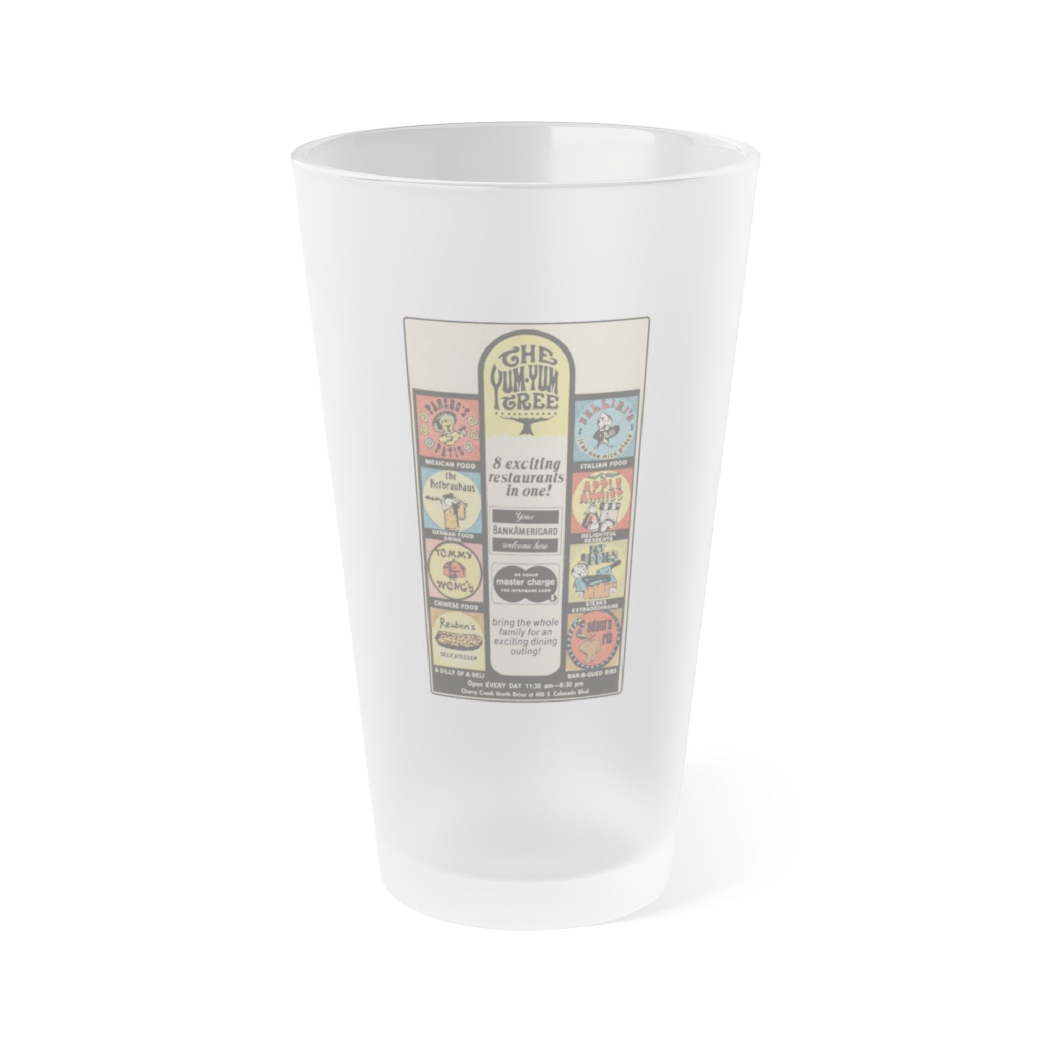Yum Yum Tree Frosted Pint Glass 16oz