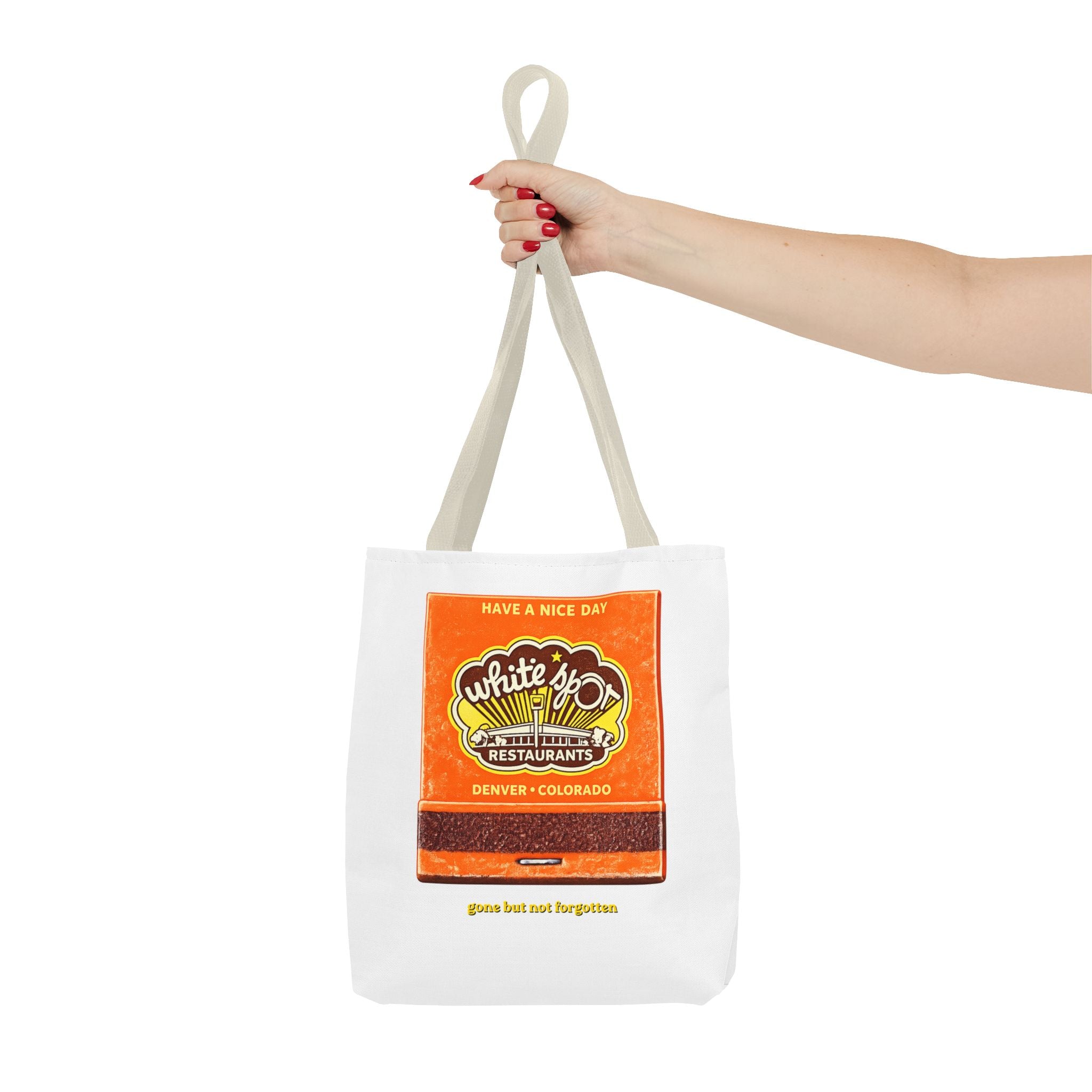 White Spot matchbook tote
