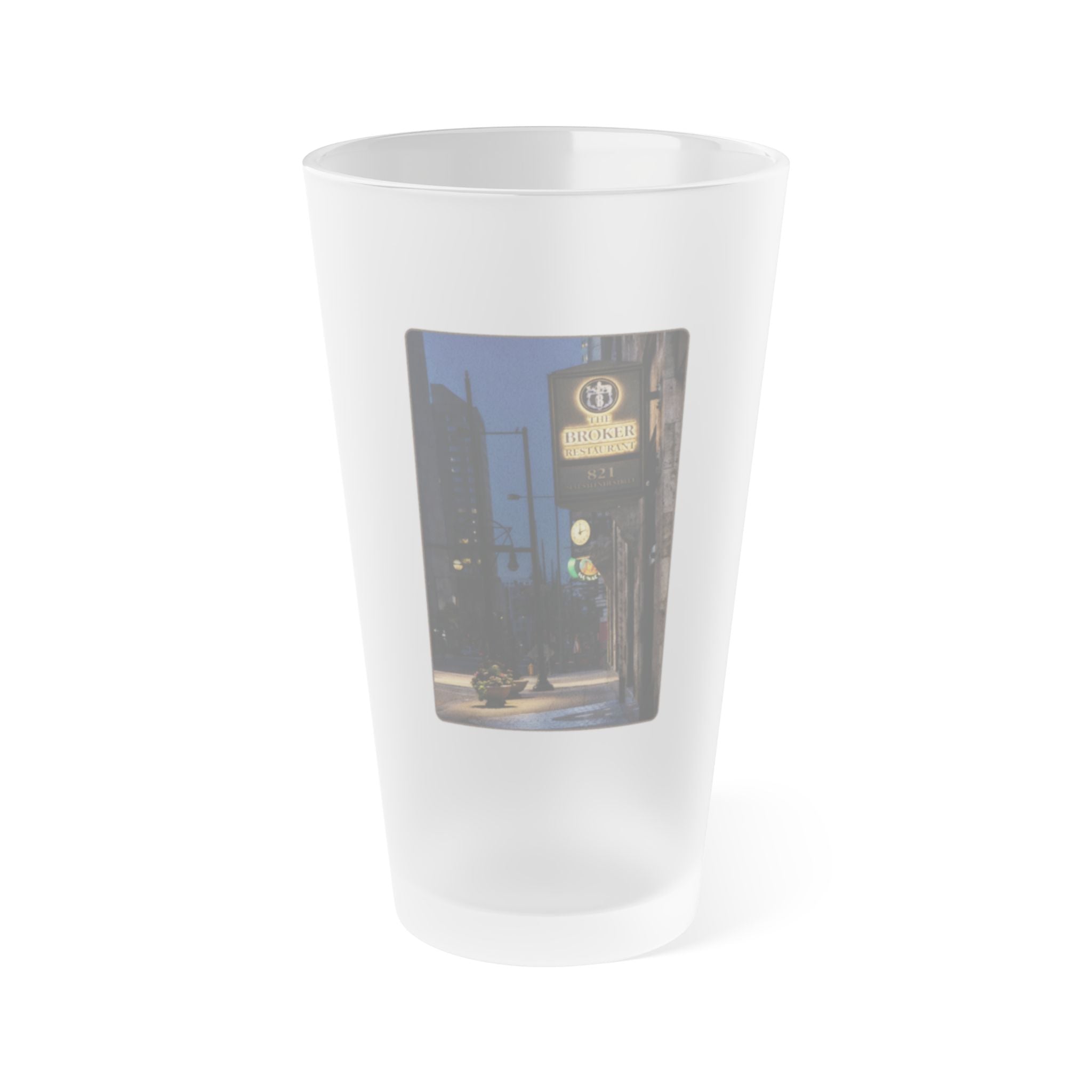 THE BROKER | Frosted Pint Glass 16oz