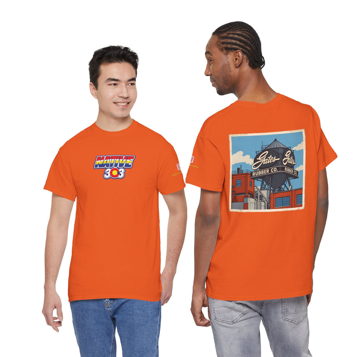 GATES RUBBER WATER TOWER - cartoon style - vintage Denver gear